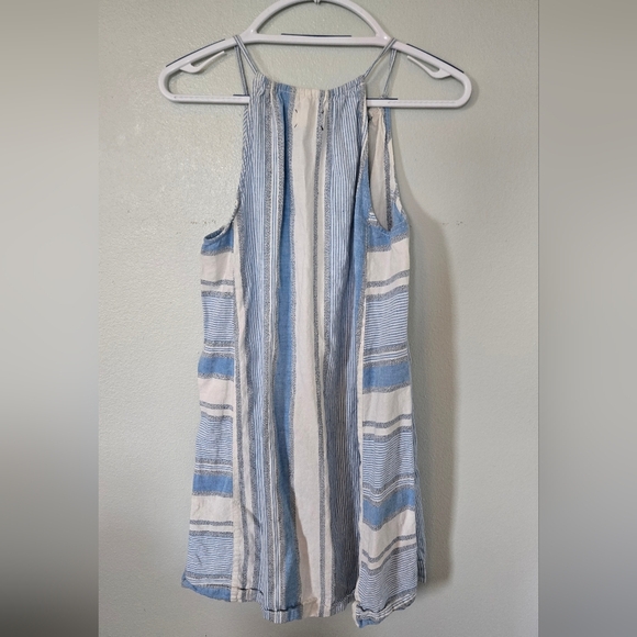 Lou & Grey Blue Striped Linen Dress Size Medium - Picture 2 of 6